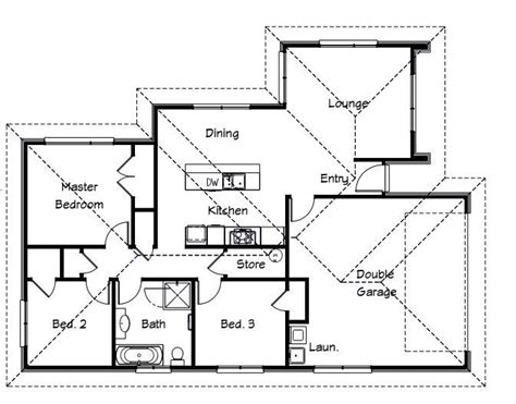 Modern Two Bedroom House Floor Plan