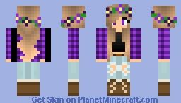 Purple Plaid Girl Minecraft Skin