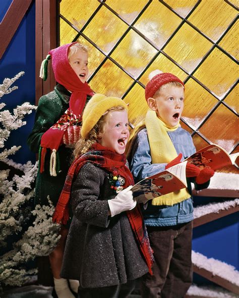 1980s Kids Singing Christmas Carols Photograph by Vintage Images