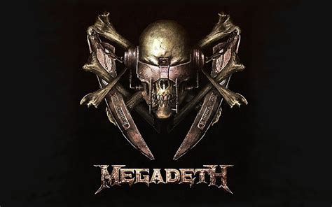 HD wallpaper: Megadeth logo, skull, music, metal band, text, black ...