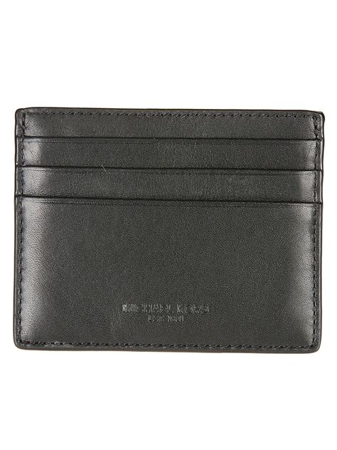 Michael Kors Black Leather Card Holder in Black for Men - Lyst