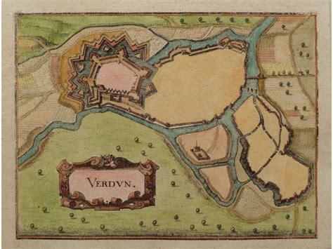 Fortress Verdun France antique map Merian | Mapandmaps