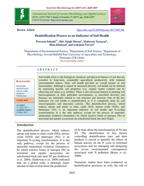 (PDF) Denitrification Process as an Indicator of Soil Health