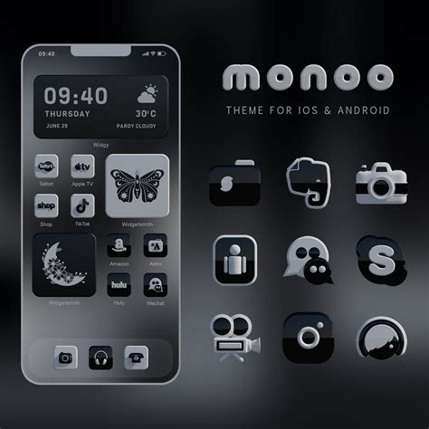 Black & White App Icons, Black Icons White Icons App Icon Set iPhone ...