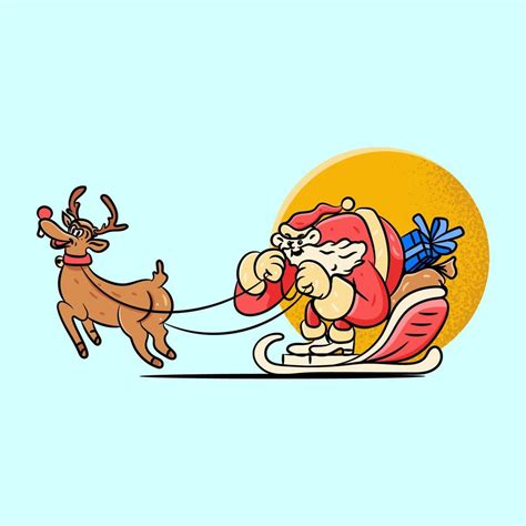 Santa Claus with deer 10822865 Vector Art at Vecteezy