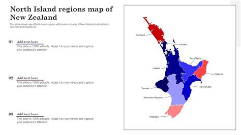 North Island Regions Map Of New Zealand PPT Slide