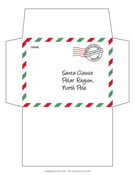 Printable Letter to Santa Envelope Templates