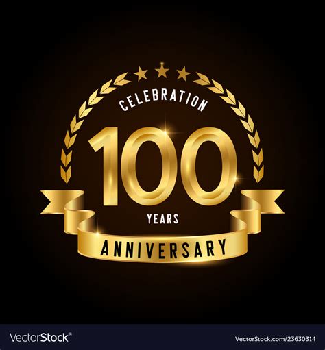 100 years anniversary celebration logotype golden Vector Image