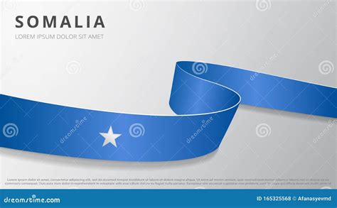 Flag of Somalia. Realistic Wavy Ribbon with Somali Flag Colors. Graphic ...