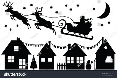 Santa Claus Silhouette - Vector - 41816254 : Shutterstock