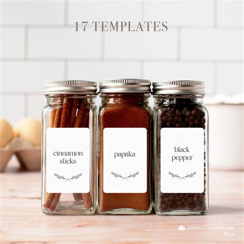 Editable Avery Spice Jar Labels Floral Minimalist Printable - Etsy