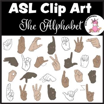 ASL Alphabet Clipart | American Sign Language clipart png by Erin Cam ...