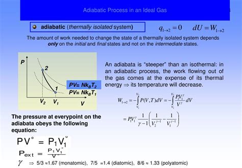 PPT - Adiabatic Reversible Process: q=0 Ideal gas PowerPoint ...