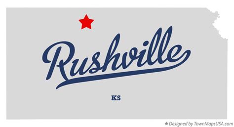 Map of Rushville, KS, Kansas