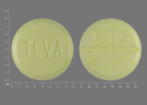 TEVA 832 Pill Yellow Round 8mm - Pill Identifier