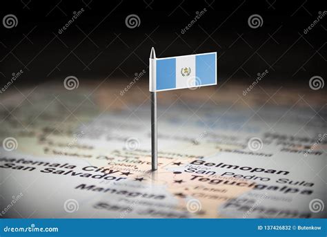 Guatemala Marked with a Flag on the Map Stock Photo - Image of accuracy ...