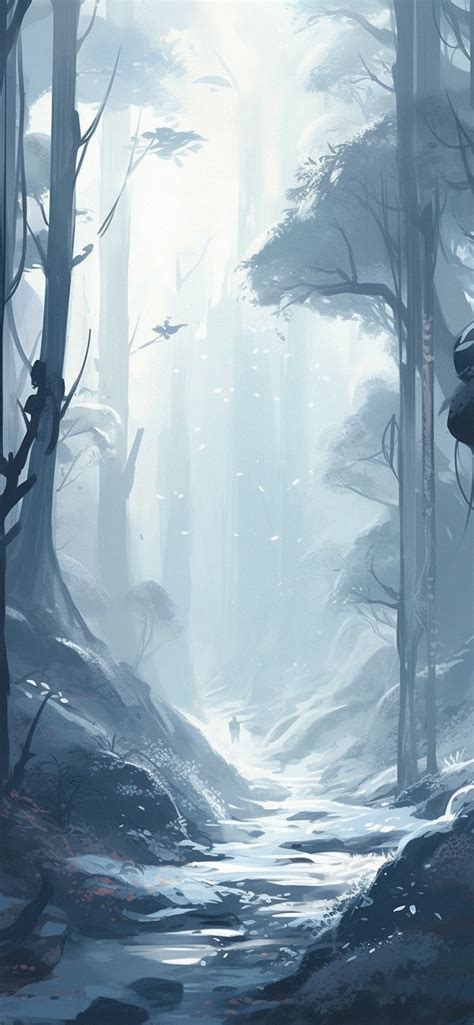 Snow Covered Forest Anime Wallpapers - Anime Winter Wallpaper