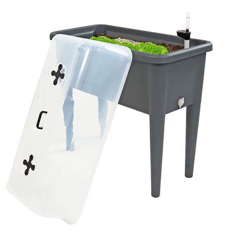 Sunnydaze Elevated Plastic Planter Box with Legs - Self-Watering Raised ...