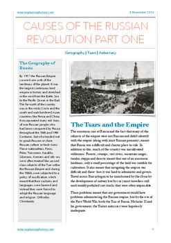 Causes of the Russian Revolution Part One by Nick Shepley | TpT