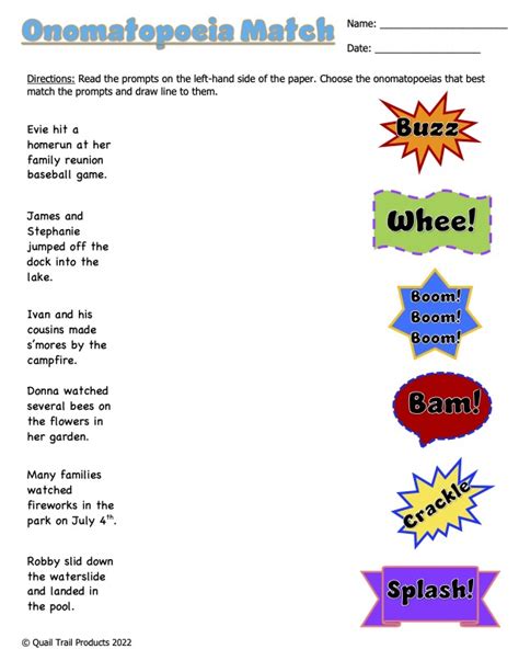 Onomatopoeia Worksheets - Summer Theme | Made By Teachers