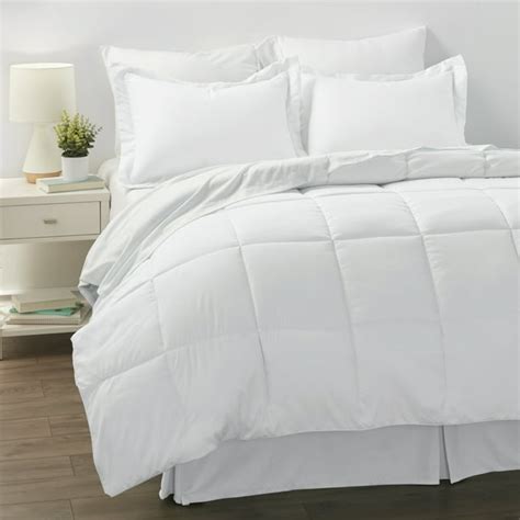 Noble Linens 8-Piece Bed in a Bag Bedding Set, Full, White - Walmart ...