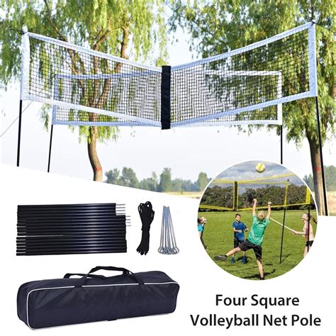 Adjustable Height Volleyball Net Bracket Set Outdoor Portable 4-sided ...