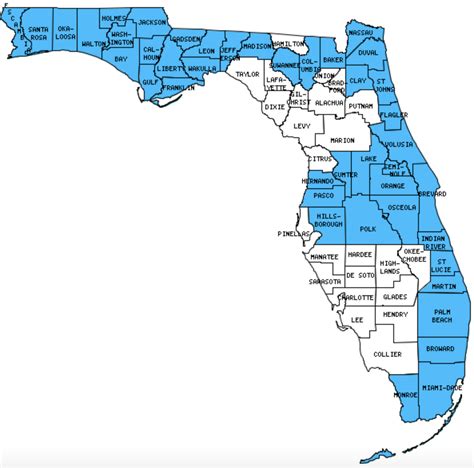 Counties in Florida that I have Visited - Twelve Mile Circle - An ...