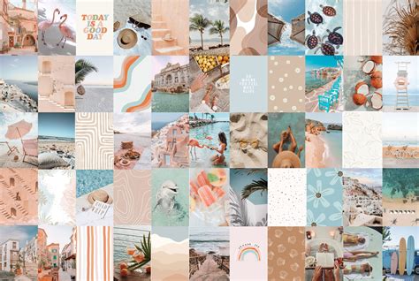 Foto Collage Kit Peach Beach Aesthetic Set von 70 Fotos | Etsy