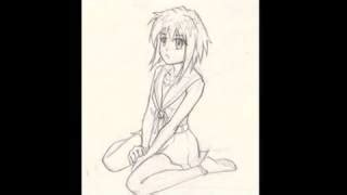 Female Draw Anime Poses Sitting - Punchline Wallpaper