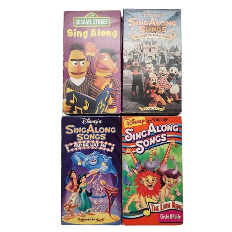 Lot Of Sesame Street Disney Vhs Lot Sing Along Songs Learning Numbers ...