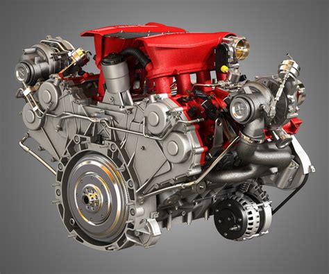 ArtStation - Ferrari 488 GTB Engine - V8 Twin Turbo Engine | Resources