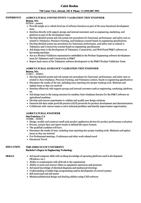 Agricultural Engineer Resume Samples | Velvet Jobs