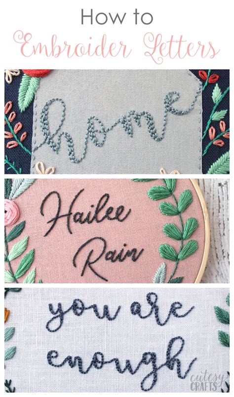 How to Embroider Letters by Hand - Cutesy Crafts