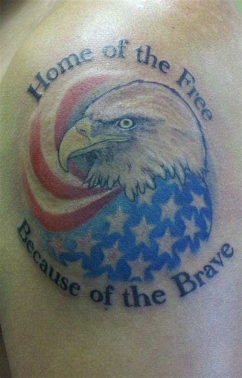 Cool patriotic tattoo with eagle and us flag - Tattooimages.biz