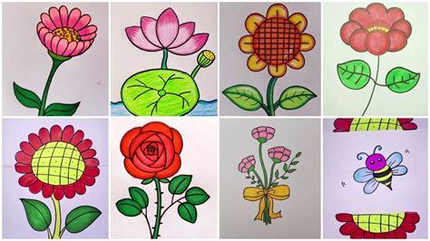 Flowers Drawing For Kids | Best Flower Site