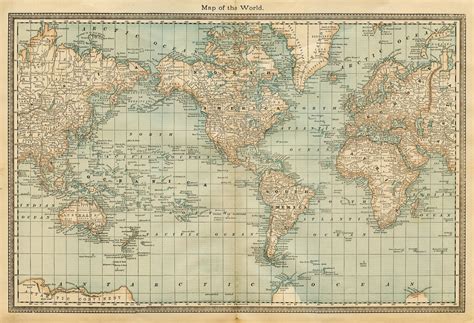 Map Of The World Vintage | Carolina Map