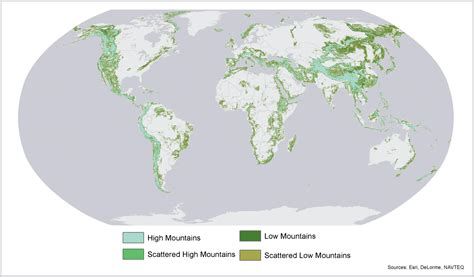 Blank World Map With Mountains