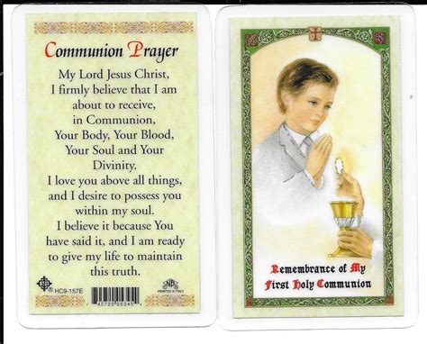 Printable Catholic First Communion Cards