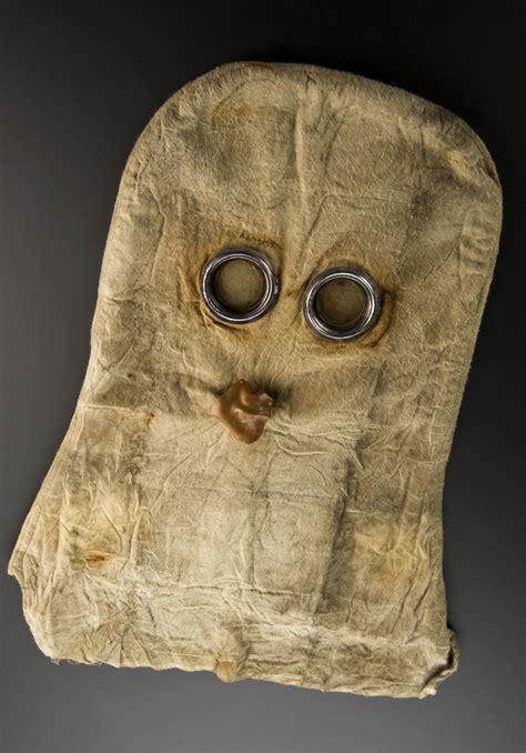 An early type of British gas mask used during WW1 known as a PH helmet ...