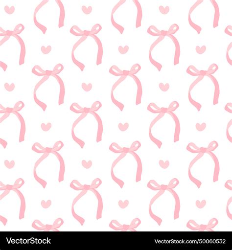 Cute coquette aesthetic pattern seamless pink Vector Image