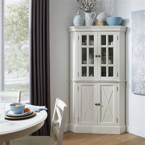 Seaside Lodge Corner Cabinet White - Home Styles: Storage, Glass Door ...