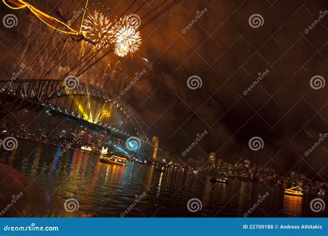 Sydney Harbour Bridge with Fireworks Stock Photo - Image of australia ...