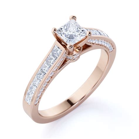 JeenMata - Vintage 1 Carat Princess Cut Diamond - Channel Set Band ...