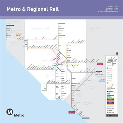 Los Angeles light rail system map - Map of Los Angeles light rail ...