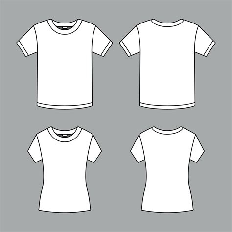 White T-Shirt Outline Template Mock Up 23167280 Vector Art at Vecteezy