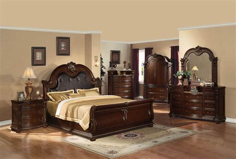 Acme Anondale Bedroom Set - Espresso Vinyl/Cherry 10310Q-Bed-Set at ...