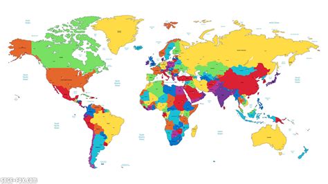 World Map Vector With Borders Map Vector World Map Detailed World Map ...