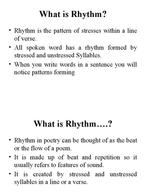 What Is Rhythm | PDF | Metre (Poetry) | Poetry