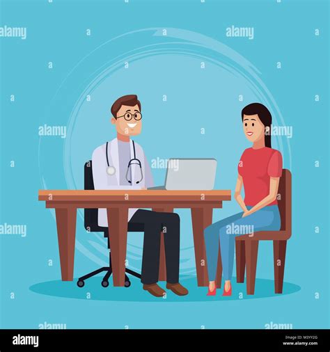 Doctor with patient cartoon Stock Vector Image & Art - Alamy