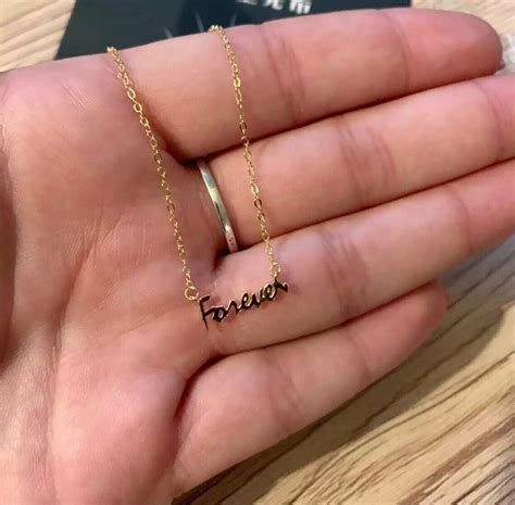 Forever necklace/ Sterling Silver Forever necklace 14k Gold | Etsy